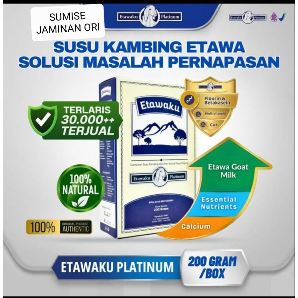 

Etawaku Platinum Susu Kambing Etawa Solusi Masalah Pernapasan dan Tulang [200gr]