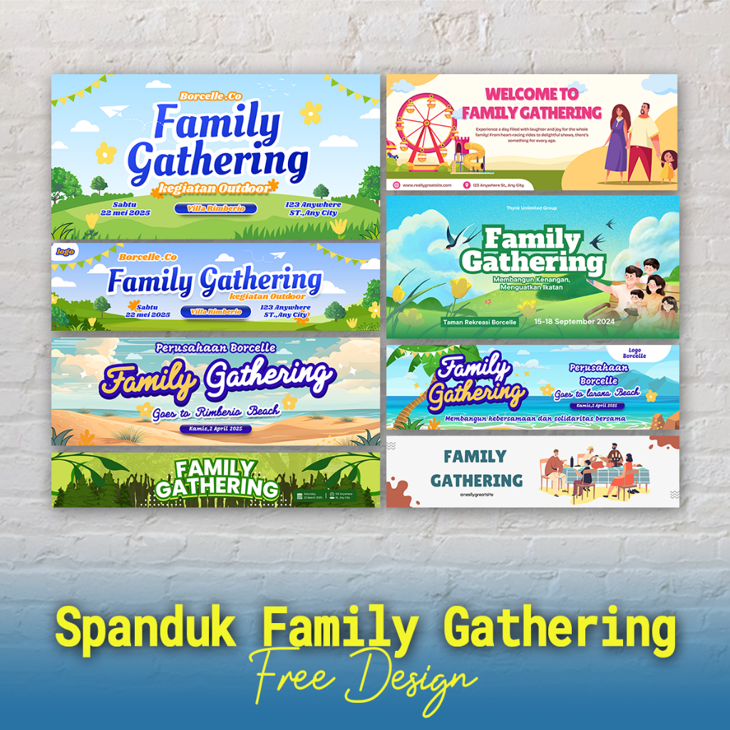 Spanduk Family Gathering, Spanduk Gathering, Spanduk Family Gathering Free Design, Spanduk Custom De