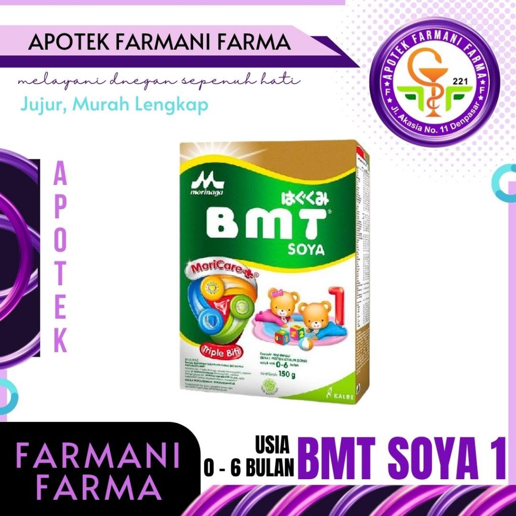 SUSU BMT SOYA 1 (USIA 0-6 BULAN) MORICARE TRIPLE BIFF / 150 GRAM / 600 GRAM / SUSU PERTUMBUHAN BAYI 