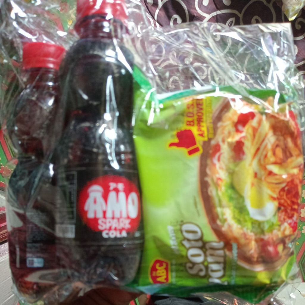 

paket minuman amo dan mie instan