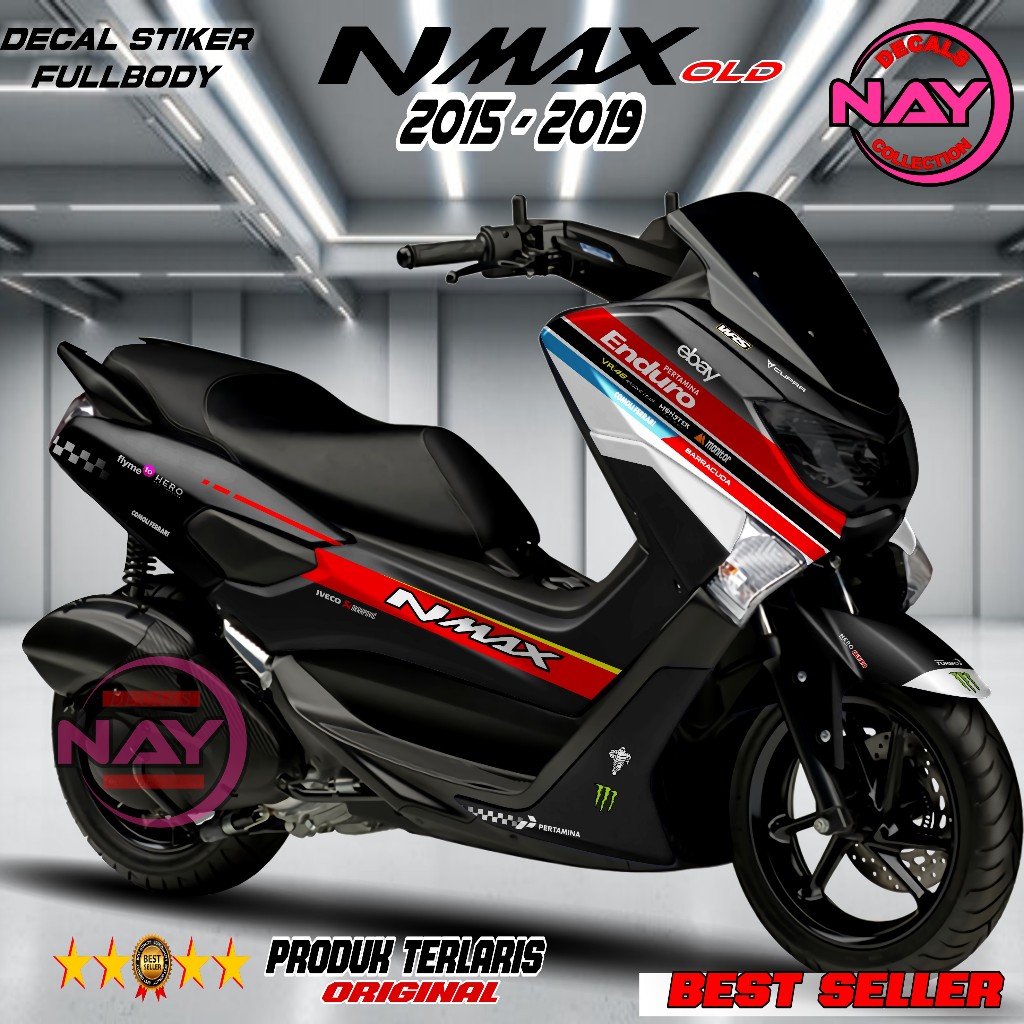 Decal Nmax 155 OLD  Fullbody Ebay Hitam mockup  Stiker - Variasi Sticker Striping Nmax 155 OLD