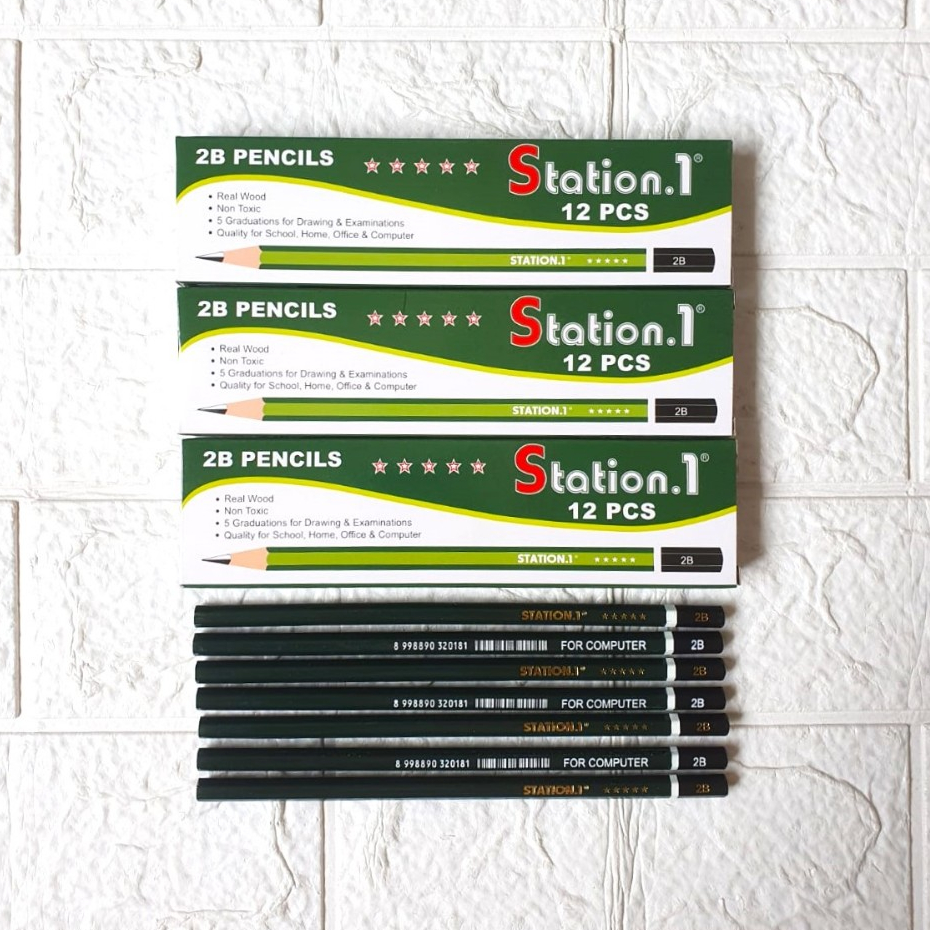 

(12 Pcs) Pensil 2B Murah Hijau / Batik / Fluorescent / Station 1