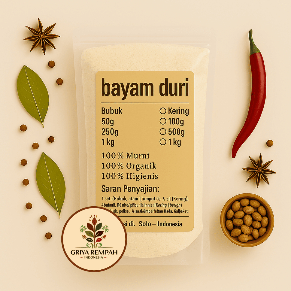 

BAYAM DURI BUBUK 1 KG – Bayem Liar Ramuan Rempah Herbal Kering Jamu Tradisional Murni dan Praktis Simplisia Amaranthus spinosus