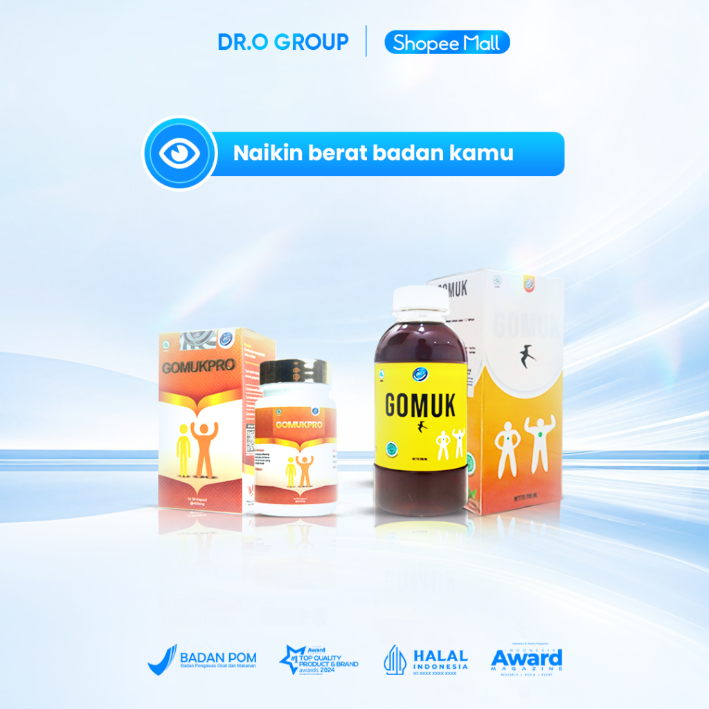 Gomuk/ Gomuk Pro/ Gomuk Madu/ Gomuk Kapsul Herbal/ Isi 200ml + 30 Kapsul/ Bundling Hemat 2 Botol Gom