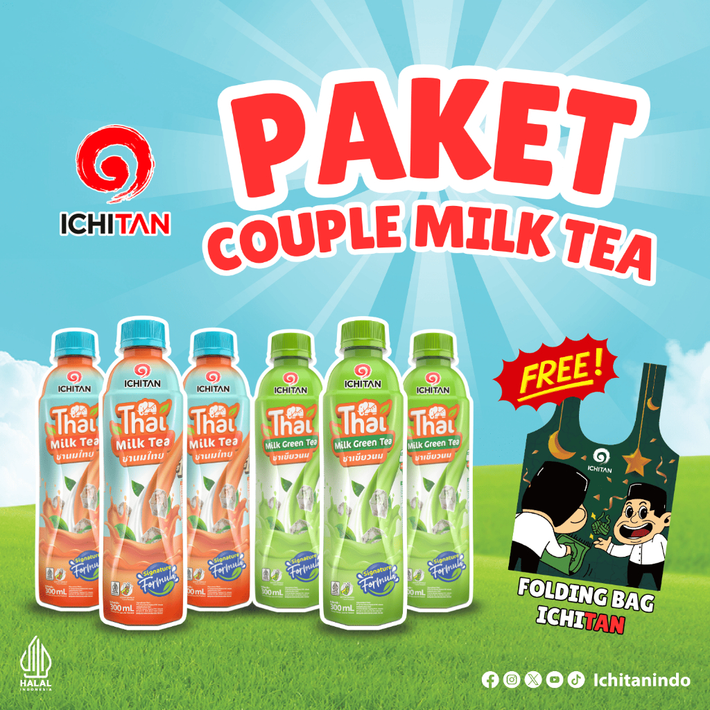 

Paket Ichitan Couple Milk Tea [ Thai Milk Tea 3pcs + Thai Milk Green Tea 3pcs ]