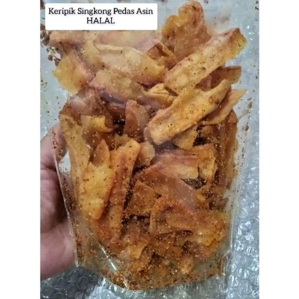 

Keripik Singkong Pedas Asin / Cassava Chips / Keripik Ubi / Kerepek Singkong / Snack Ubi / Kripik Singkong Pontianak