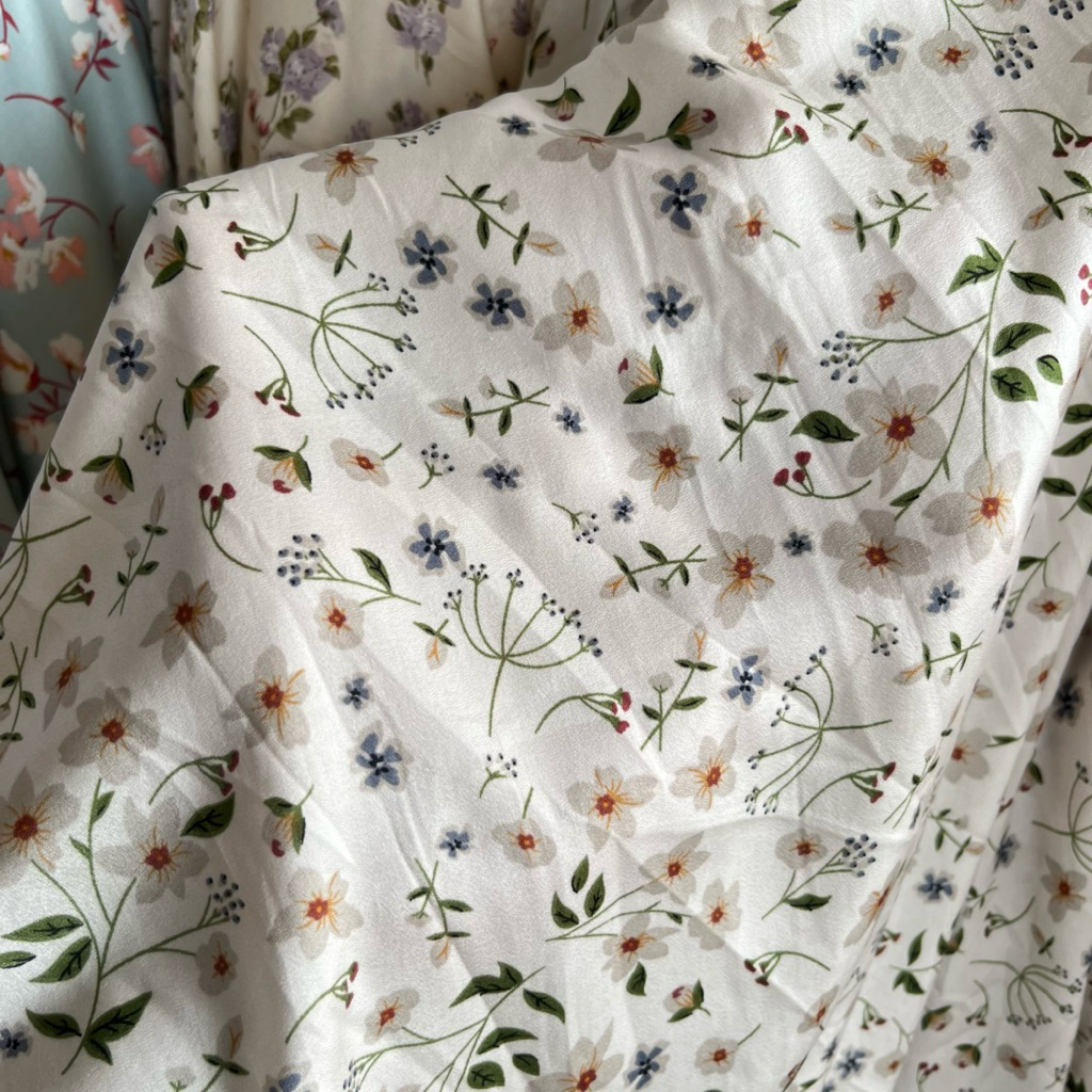 kain bany silk motif bunga bahan untuk gamis