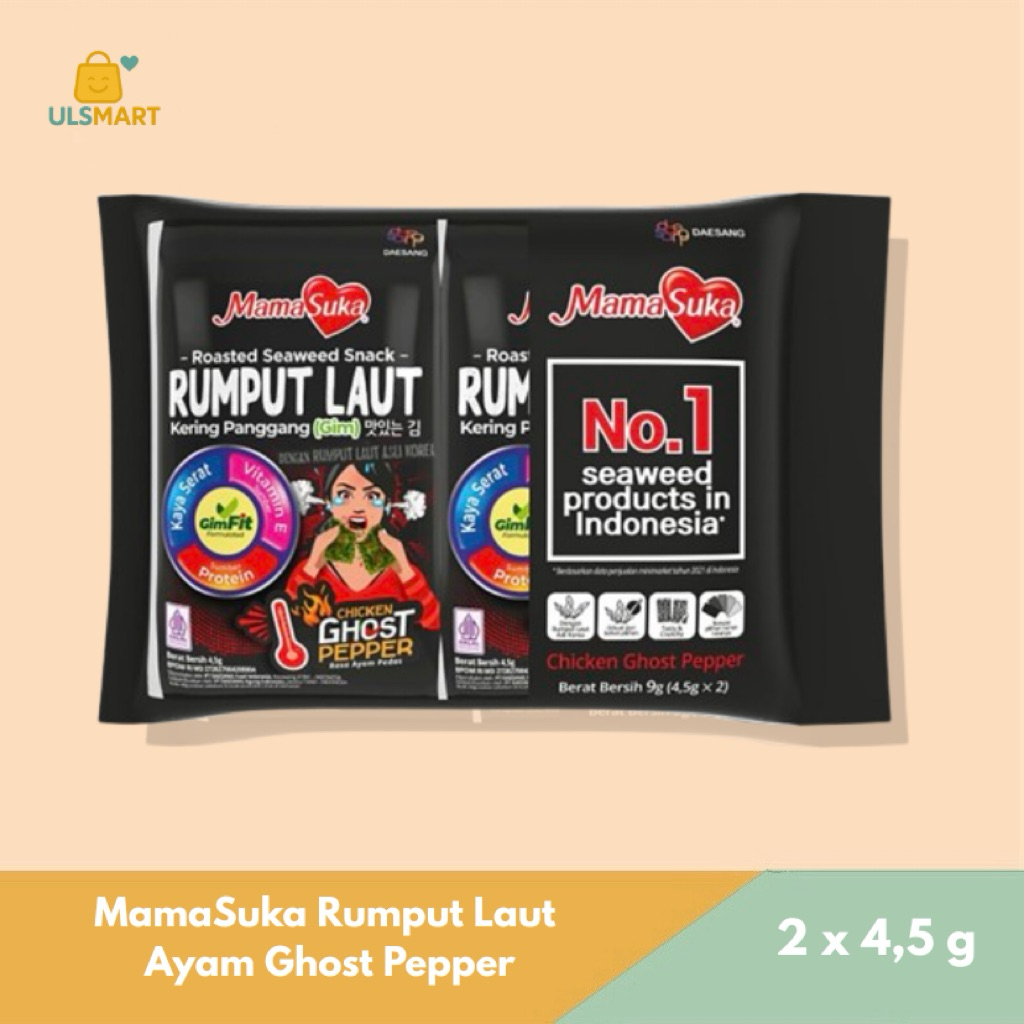 

MamaSuka Rumput Laut Ayam Ghost Pepper 2 x 4,5 g