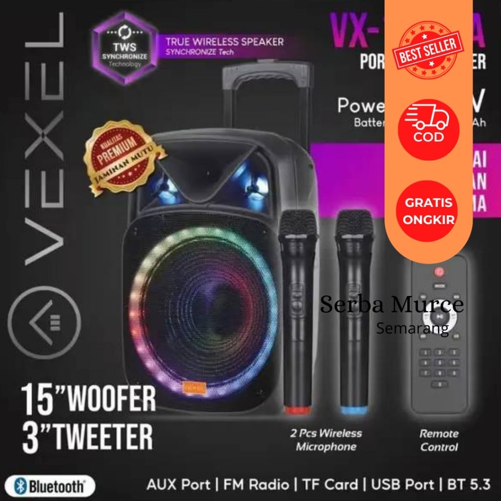 Speaker Portable Vixel VX-1615A/Speaker/ Speaker Wireless/ Speaker Aktif/ Speaker Murah/ Speaker Bag