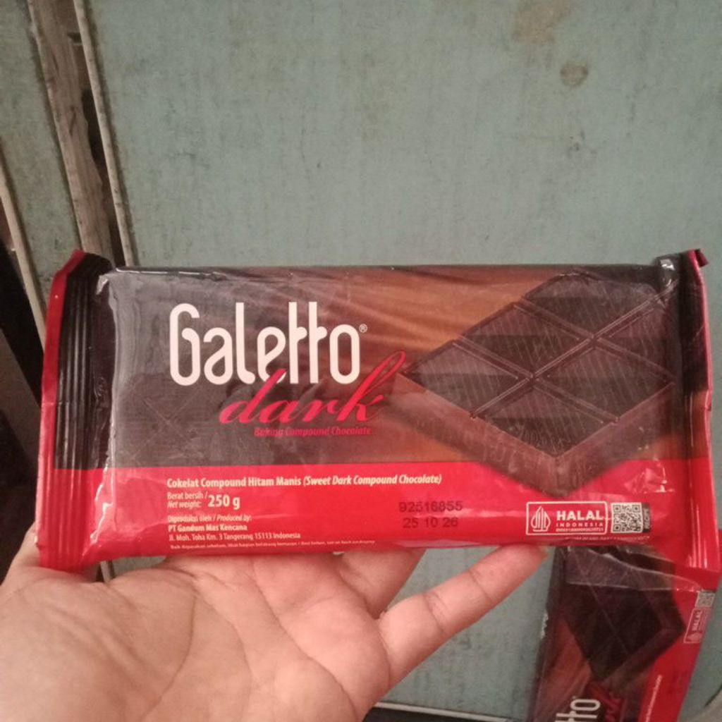 

Coklat batang galetto dark 250gr