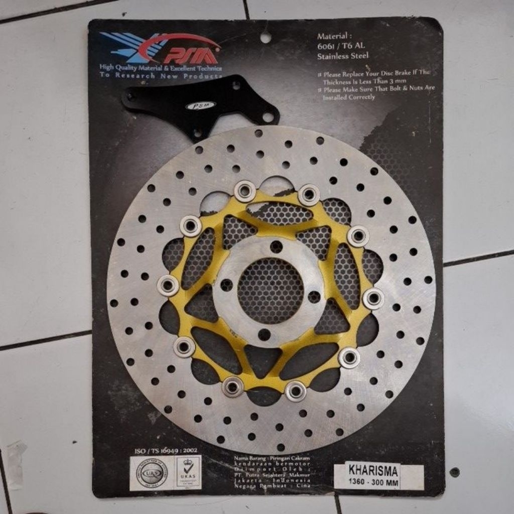 Disc Brake / Piringan Cakram 300mm + Bracket Kharisma / Supra X 125 / Karisma Gold PSM