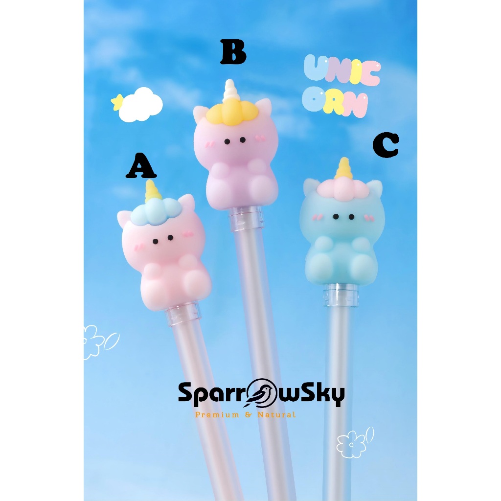 

SPARROW KUKI Pen Silikon / Silicone Pen / Pen Karakter Lucu Cantik UNICORN (7112)