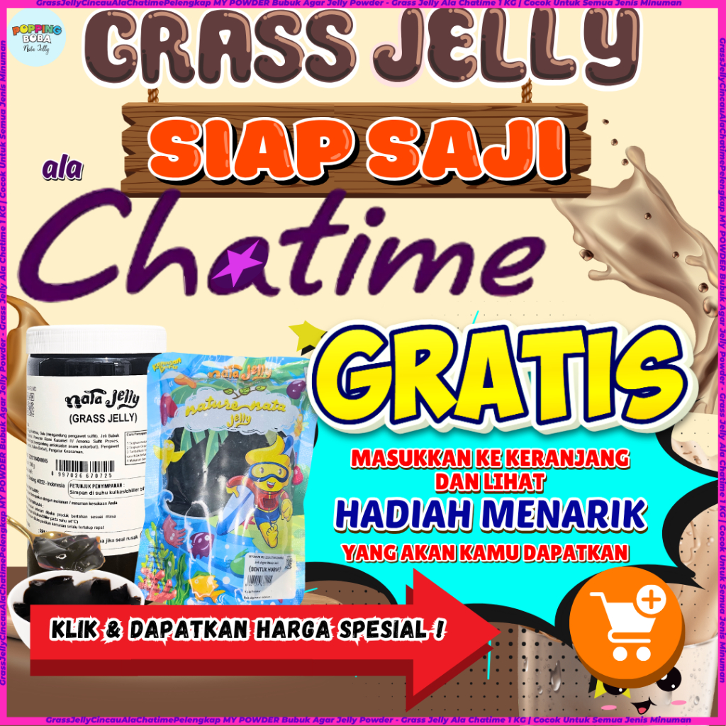 

GrassJellyCincauAlaChatimePelengkap MY POWDER Bubuk Agar Jelly Powder - Grass Jelly Ala Chatime 1 KG | Cocok Untuk Semua Jenis Minuman