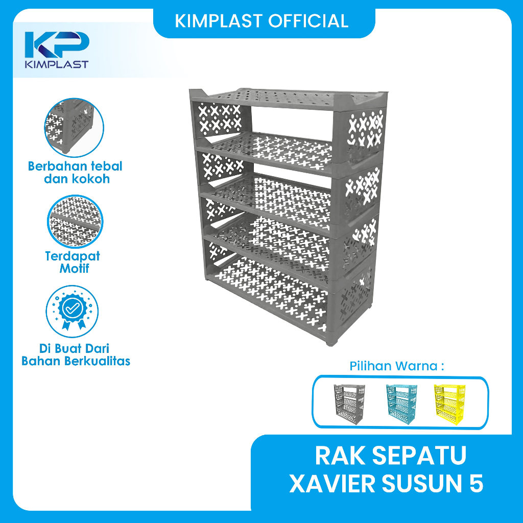 KIMPLAST Rak Sepatu Xavier Big Susun 5/ Rak Sepatu/ Rak Plastik/ Rak Susun 5
