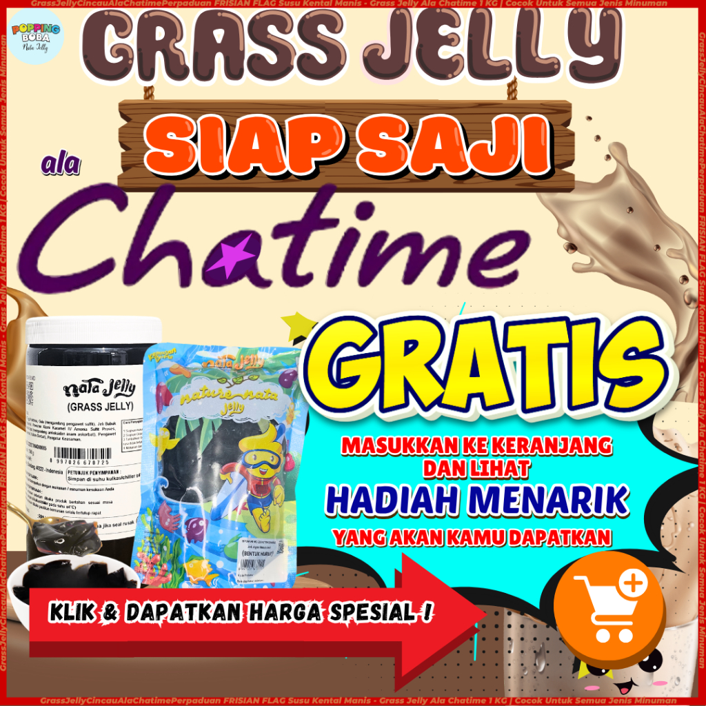 

GrassJellyCincauAlaChatimePerpaduan FRISIAN FLAG Susu Kental Manis - Grass Jelly Ala Chatime 1 KG | Cocok Untuk Semua Jenis Minuman