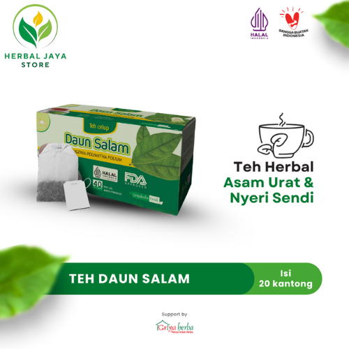 

Teh Herbal Daun Salam Griya Herba isi 20 kantong membantu menurunkan kadar asam urat dalam tubuh Halal