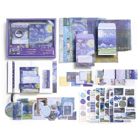 

SCRAPBOOK SET JOURNAL KIT Lengkap Isi 116 Pcs ART EDITION Include Buku + Sticker + Memo + Washi Tape Perlengkapan Journal - STARRY NIGHT