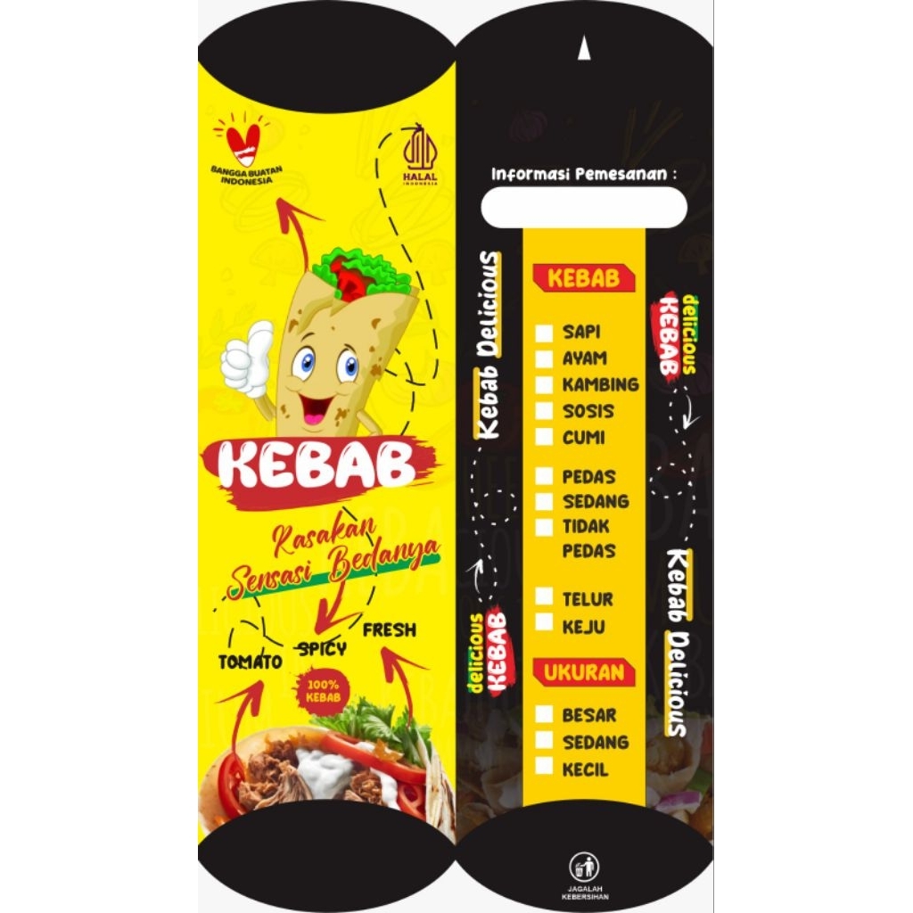 

100 Lembar Kertas Kemasan Kebab Jumbo Ukuran 24x9 cm / wadah kebab / bungkus kebab / kemasan kebab / kertas kebab / bungkus kebab murah