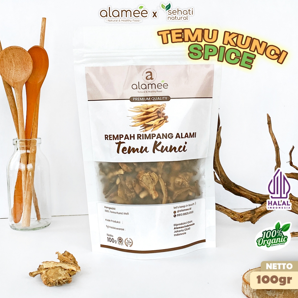 

ALAMEE Temu Kunci Kering Fingerroot Rempah Rimpang Alami Iris Bumbu Seasoning Masakan Masak 100g