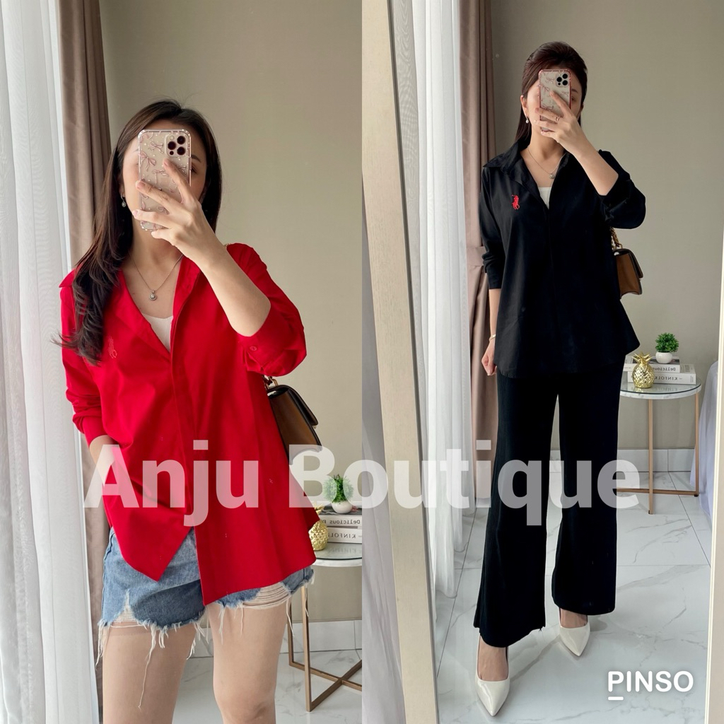 Leon Polo Shirt Atasan Kemeja Wanita Katun | Kemeja Polo Wanita