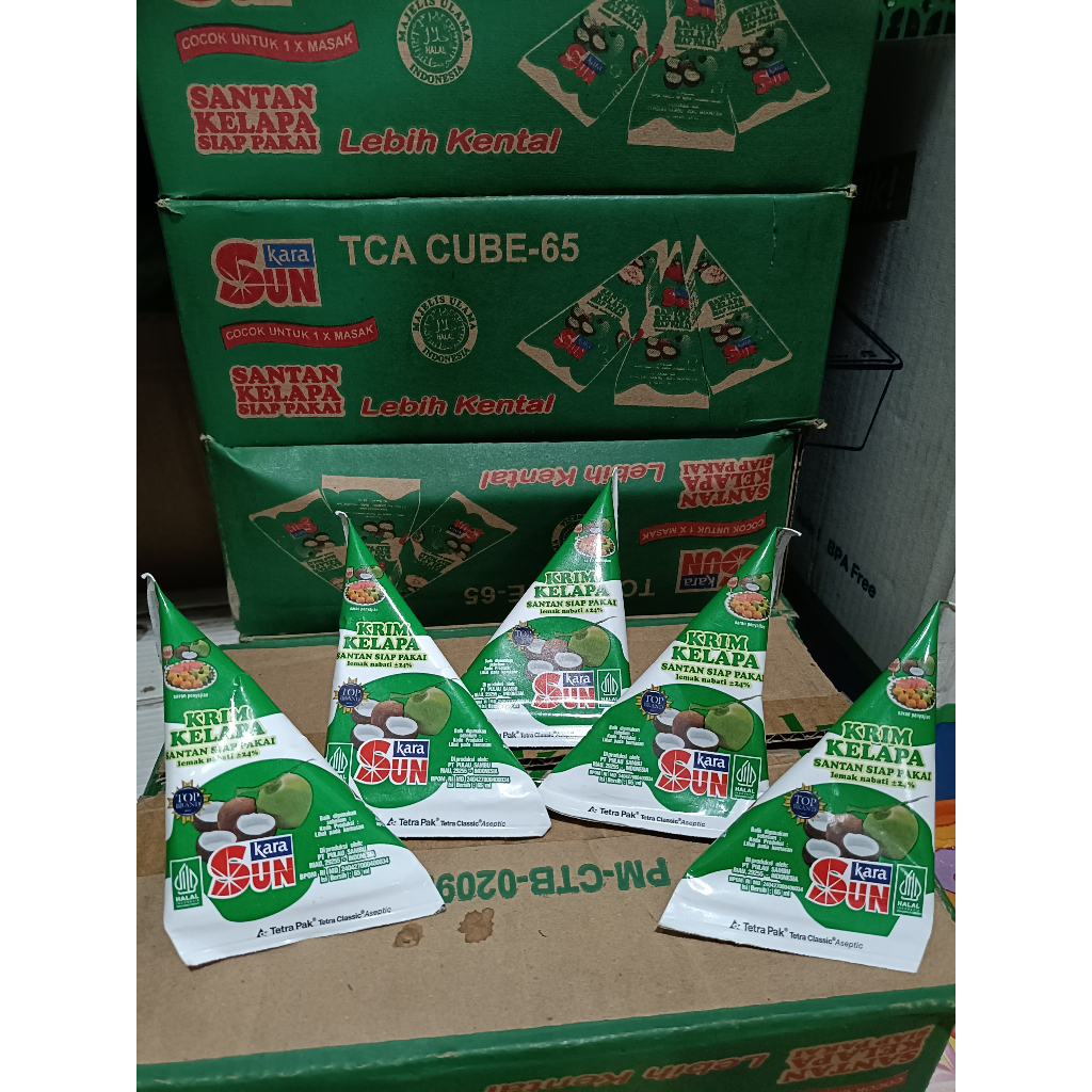 

Santan Kara ( sun kara ) kemasan 65ml per karton isi 36pcs