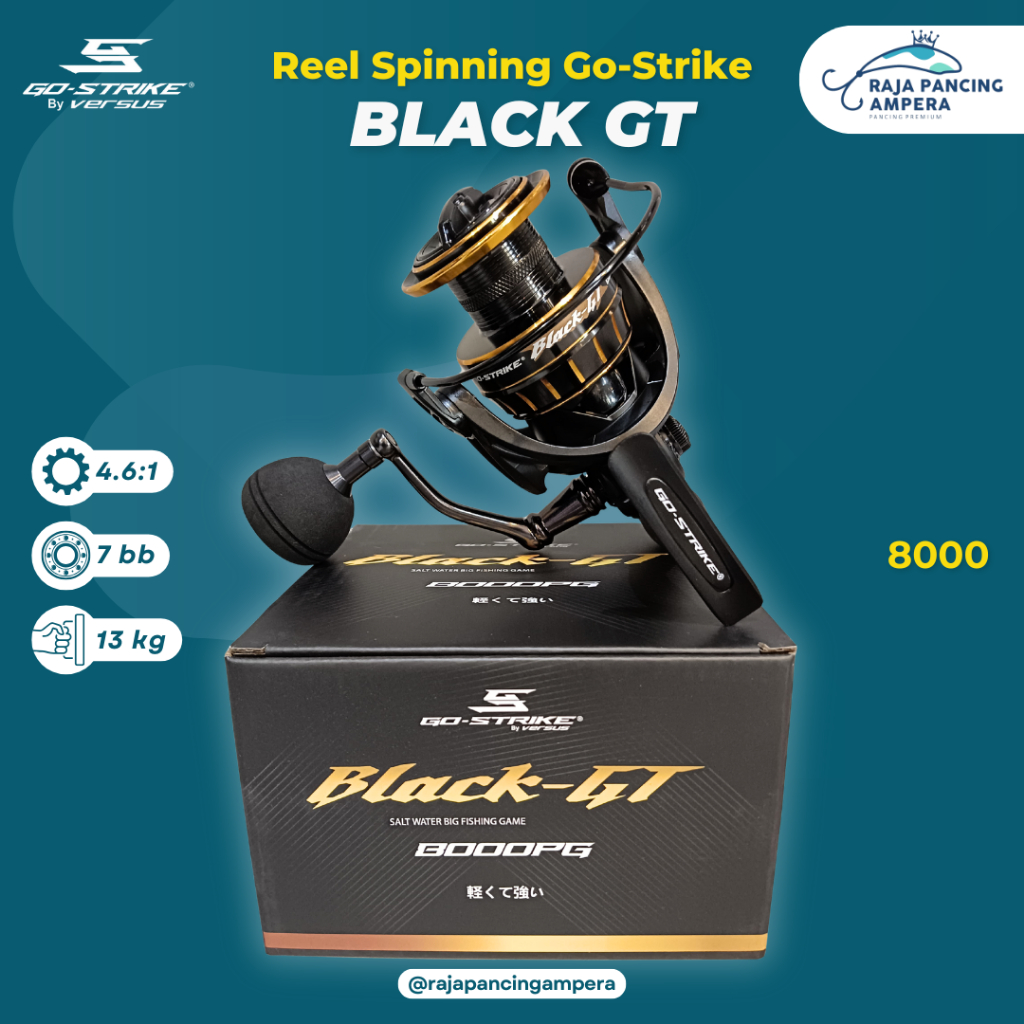 Reel Spinning Go-Strike Versus Black GT 8000 SW Kerekan Pancing Laut