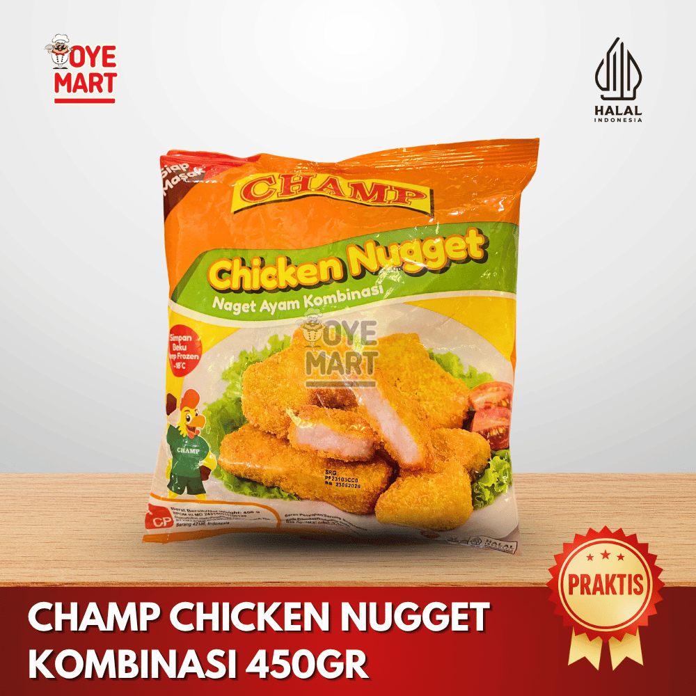 

CHAMP CHICKEN NUGGET KOMBINASI 450GR / NAGET AYAM