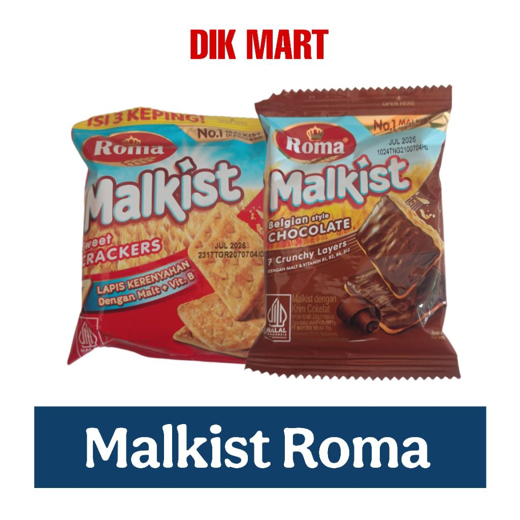 

1Pcs Biskuit Malkist Roma Original Coklat