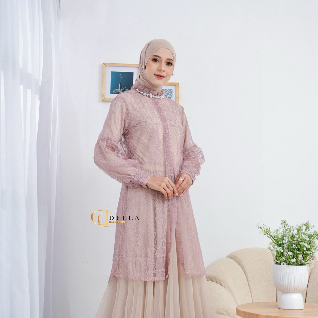 Outer brokat all size cardigan muslimah outer kondangan Outer hijab wanita elegant Outer bridesmaid