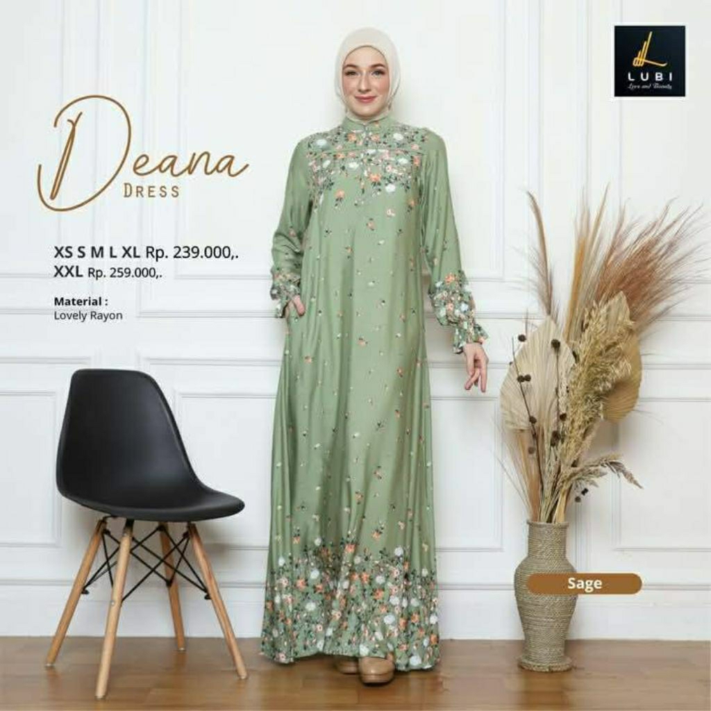 DEANA DRESS SAGE | GAMIS LUBI