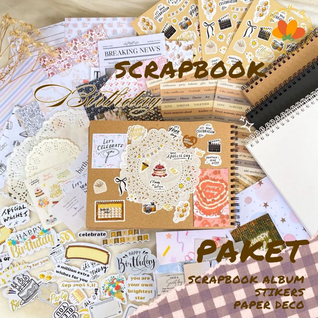 STICKER SCRAPBOOK KIT JOURNALING KIT JURNAL KIT AESTHETIC birthday scrapbook album