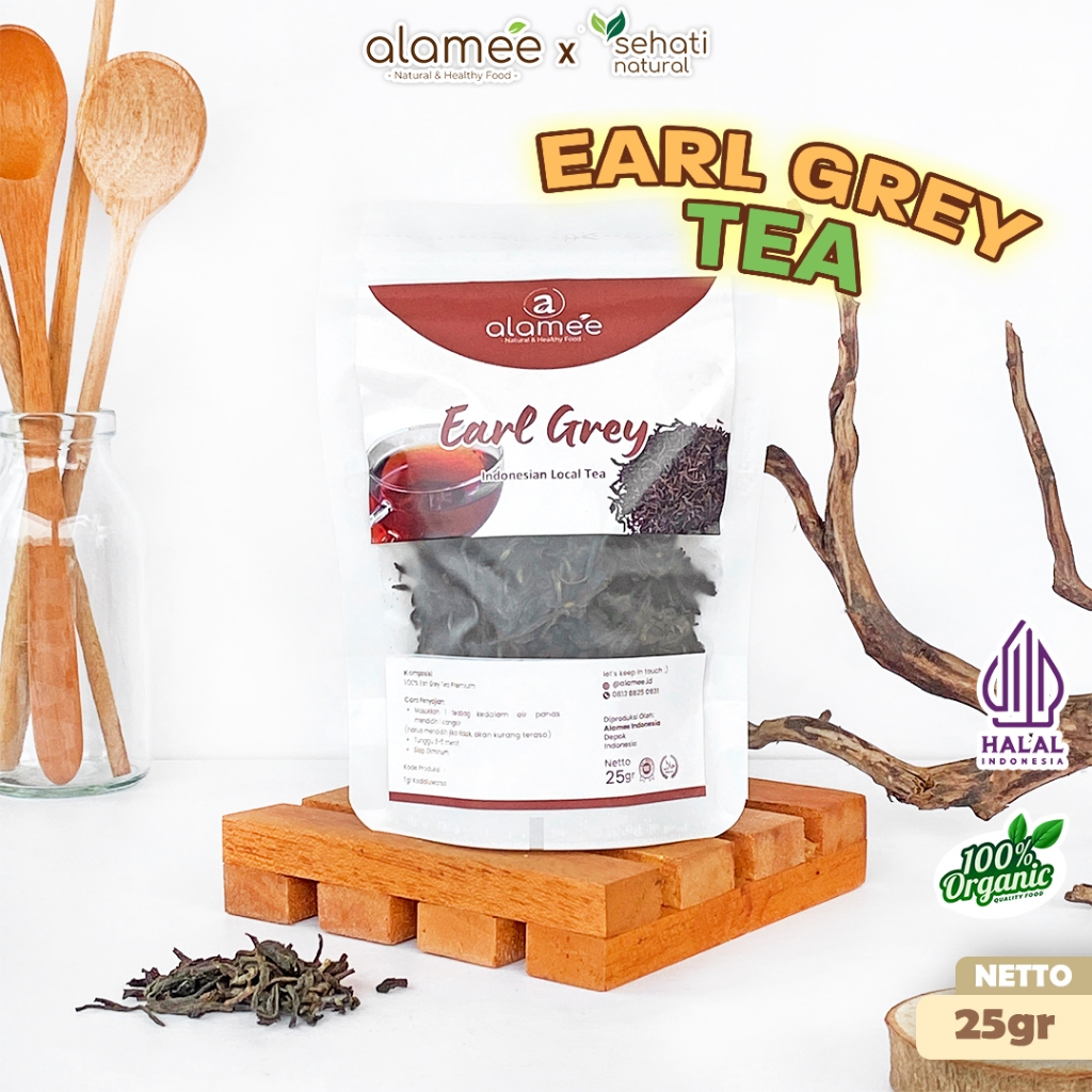 

ALAMEE Teh Bunga Earl Grey Black Tea Alami Organik Dried Leaf Siap Seduh Minum 25gr