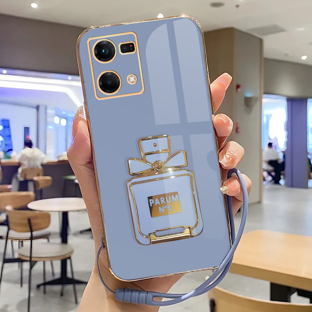 Oppo Reno 8 4G Soft Case Stand Holder Silicone Luxury Plating