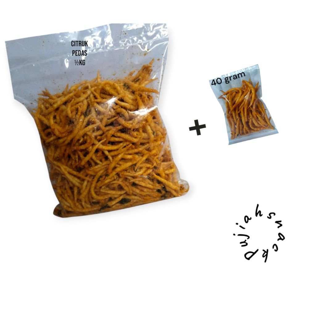 

Citruk pedas daun jeruk 500 gram gratis Citruk mini/Citruk pedas bawang daun jeruk Crunchy