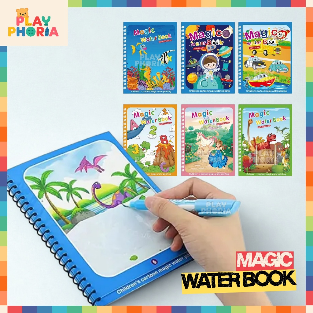 

Playphoria Buku Mewarnai Ajaib | Magic Water Coloring Book Pen Spidol Air Buku Gambar Edukasi Anak