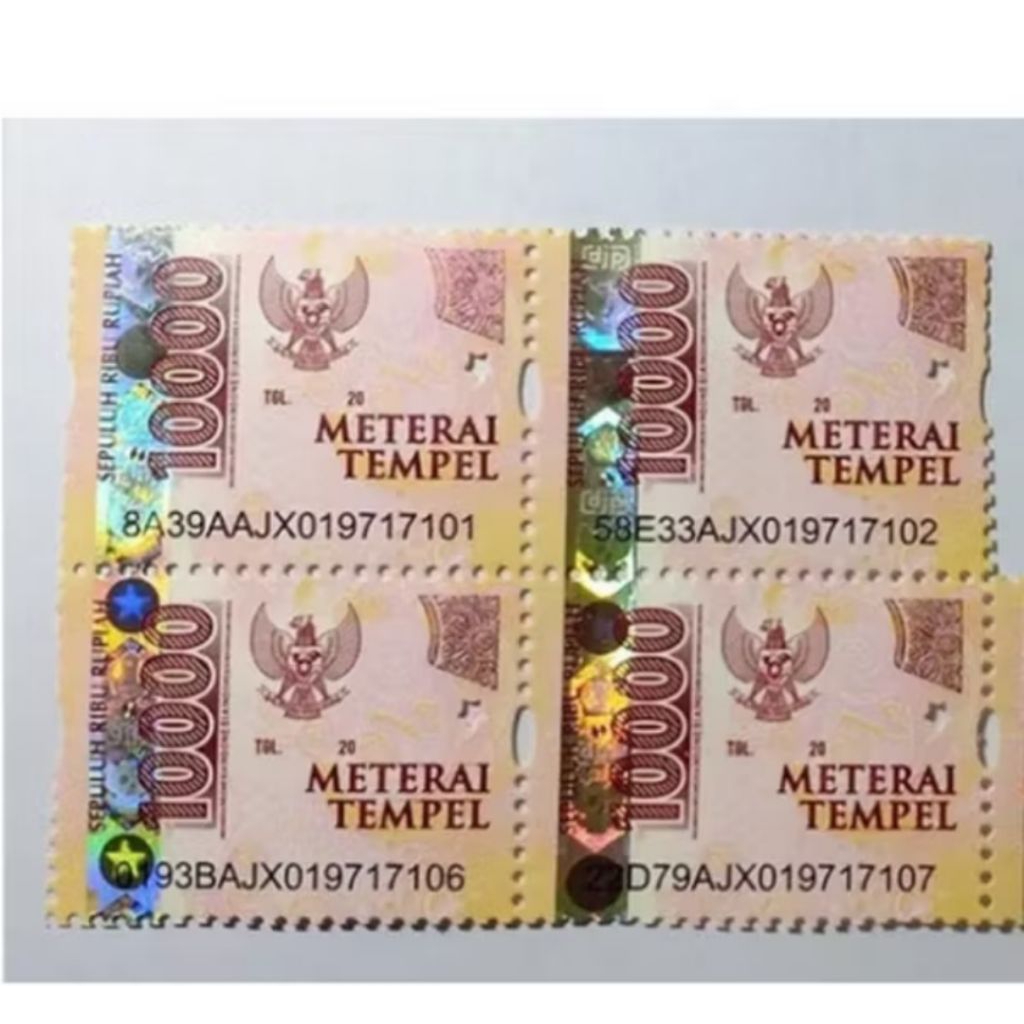 

MATERAI TEMPEL 10.000 / 10000 / SEPULUH RIBU
