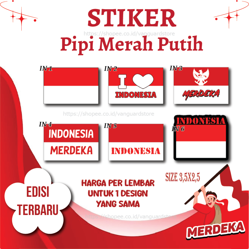 

Cetak Stiker Vinyl Anti Air Waterproof Label Stiker Pipi Merah Putih Custom Vynil Vinil A3+ Print