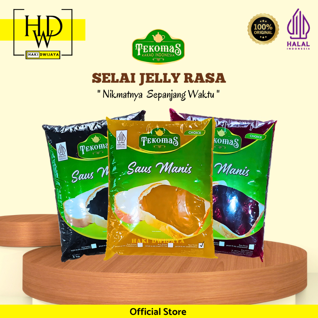 

Tekomas Selai Jelly Rasa Buah Tekstur Lembut, Rasa Segar, Cocok untuk Roti & Kue 250 gram Repack