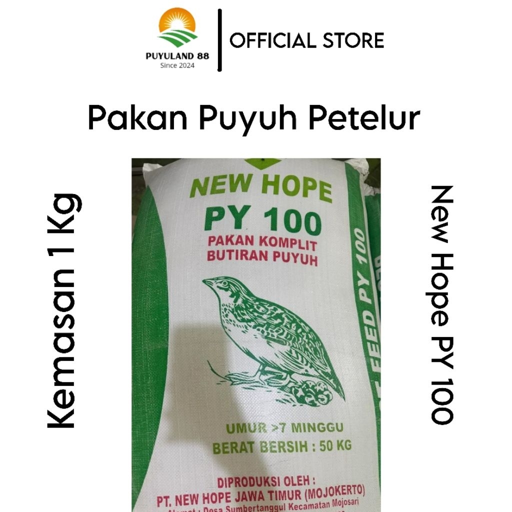 Pakan Puyuh Petelur PY 100 New Hope 1Kg Repack