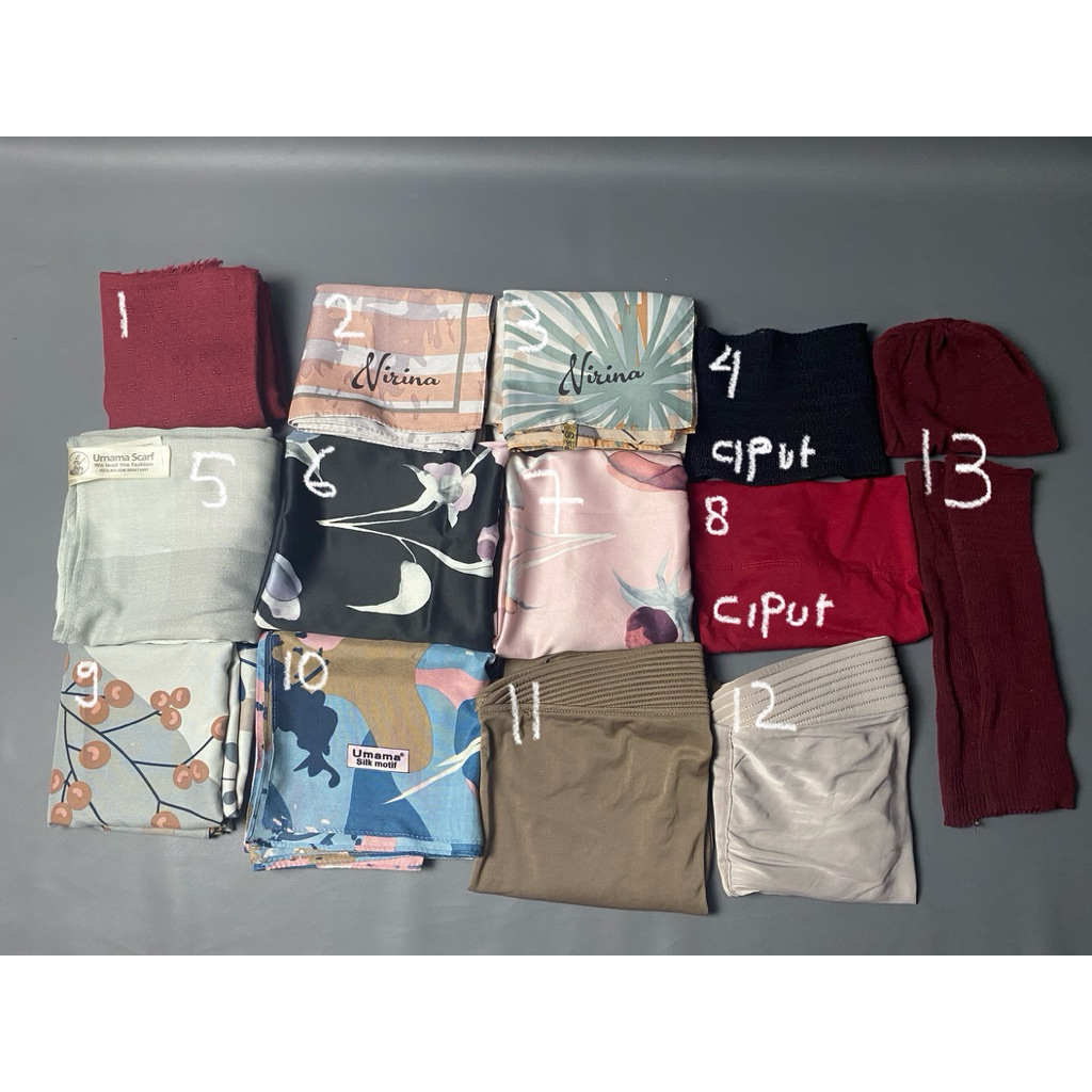 PRELOVED HIJAB SEGI 4, BERGO DAN CIPUT
