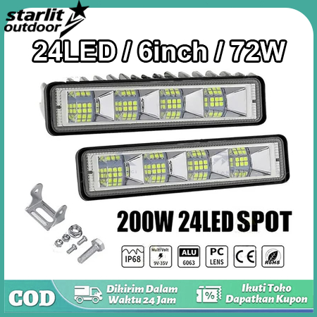 1pc Lampu Tembak CWL CREE 24 Mata LED & 16 Mata LED 12Volt Dan 24Volt Bahan Aluminium Lampu Mobil & 