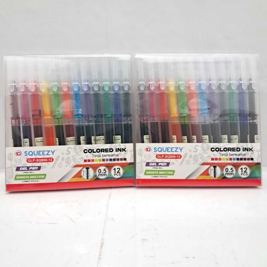 

Squeezy Colored Ink Pen GLP-SQ900-12 Pulpen Warna Squeezy