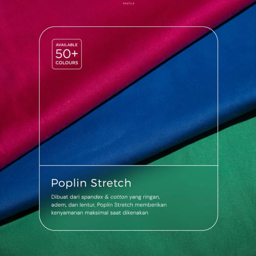 katun Poplin Strech 50 Yard kahatex