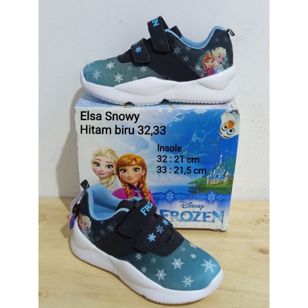 (Size 28-35) Elsa Snowy/Frozen Princes SEPATU ANAK DISNEY FROZEN ORIGINAL