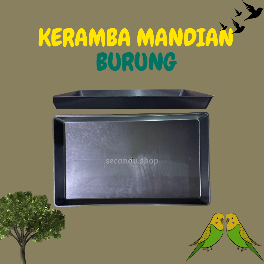 KERAMBA NAMPAN BAKI MANDIAN BURUNG SANGKAR KOTAK TEBAL DAN TERMURAH 55x33 CM