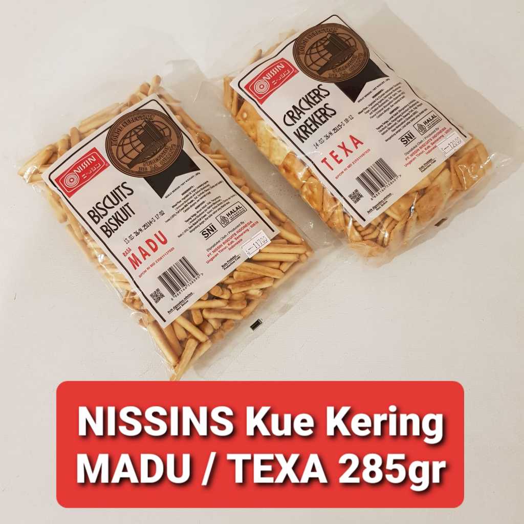 

NISSIN Kue Kering 285 gr / Nissin Crackers TEXA 285 gr / Nissin Biskuit MADU 285 gr