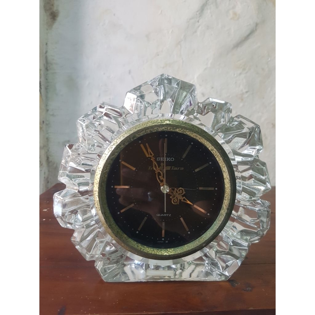Jam Meja Crystal Merk SEIKO original Jadul Antik