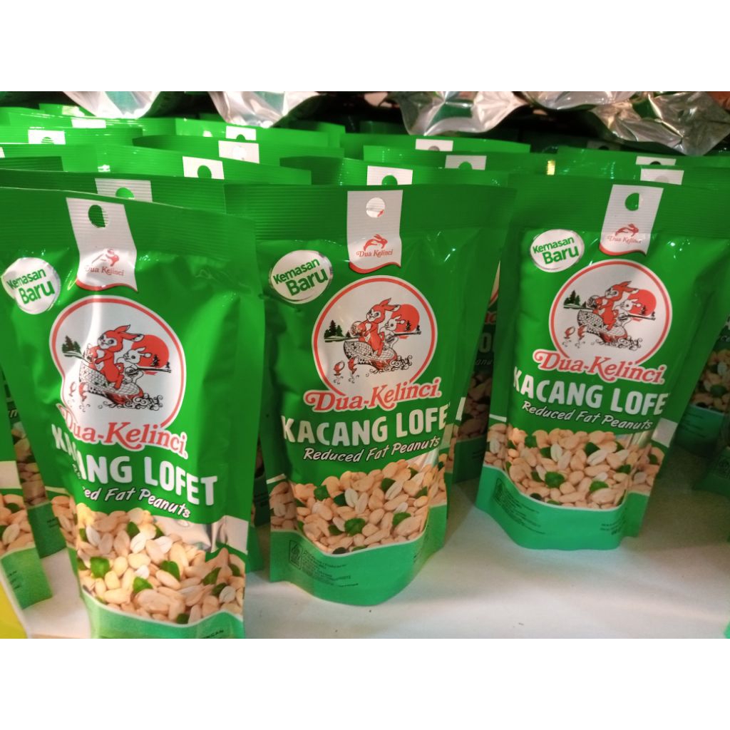 Kemasan Baru Kacang Lofet 60 gram Rasa Daun Jeruk Dua Kelinci