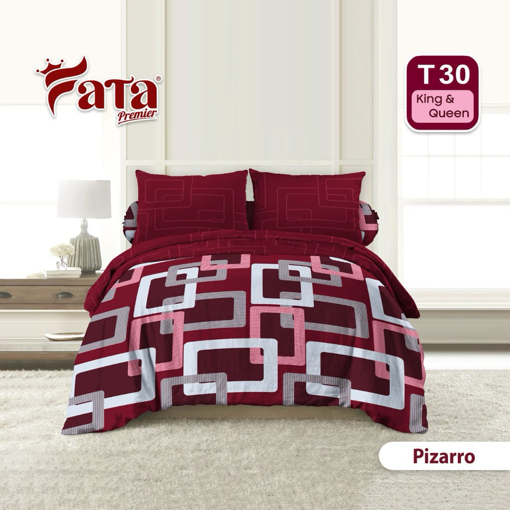 FATA - Bed Cover Set Sprei Tinggi 30 Motif Pizaro Ukuran King 180x200 / Queen 160x200