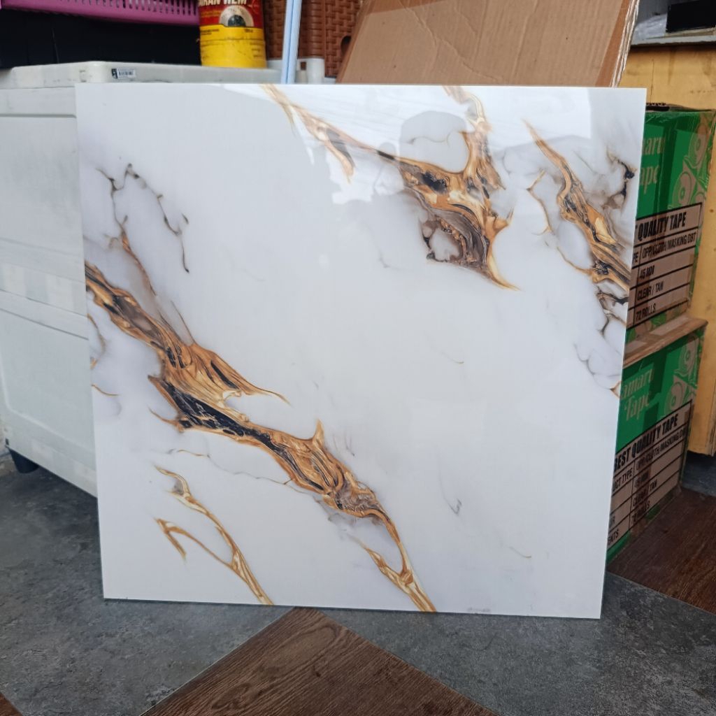 Granit Lantai 60x60 Motif Marmer Helius Gold ikad